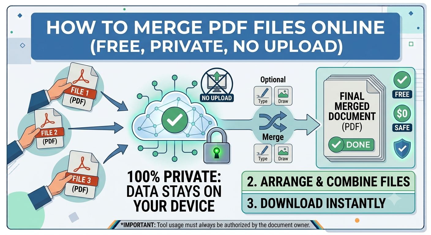 How to Merge PDF Files Online (Free, Private, No Upload)